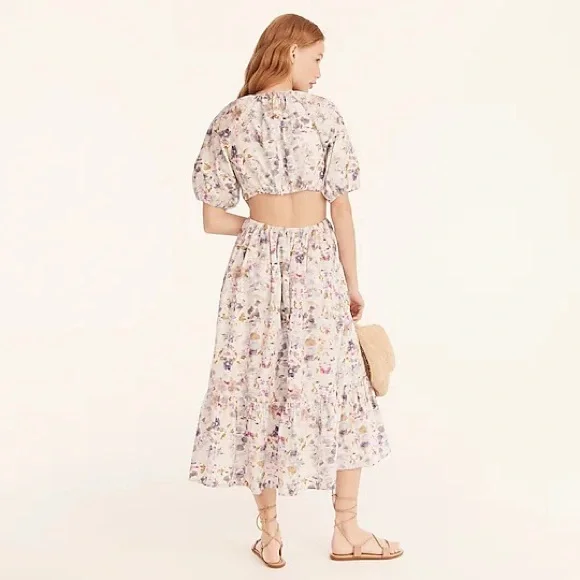 Flora Obscura X J. Crew Side Cutout Dress in Kaleidoscope Floral (8)
